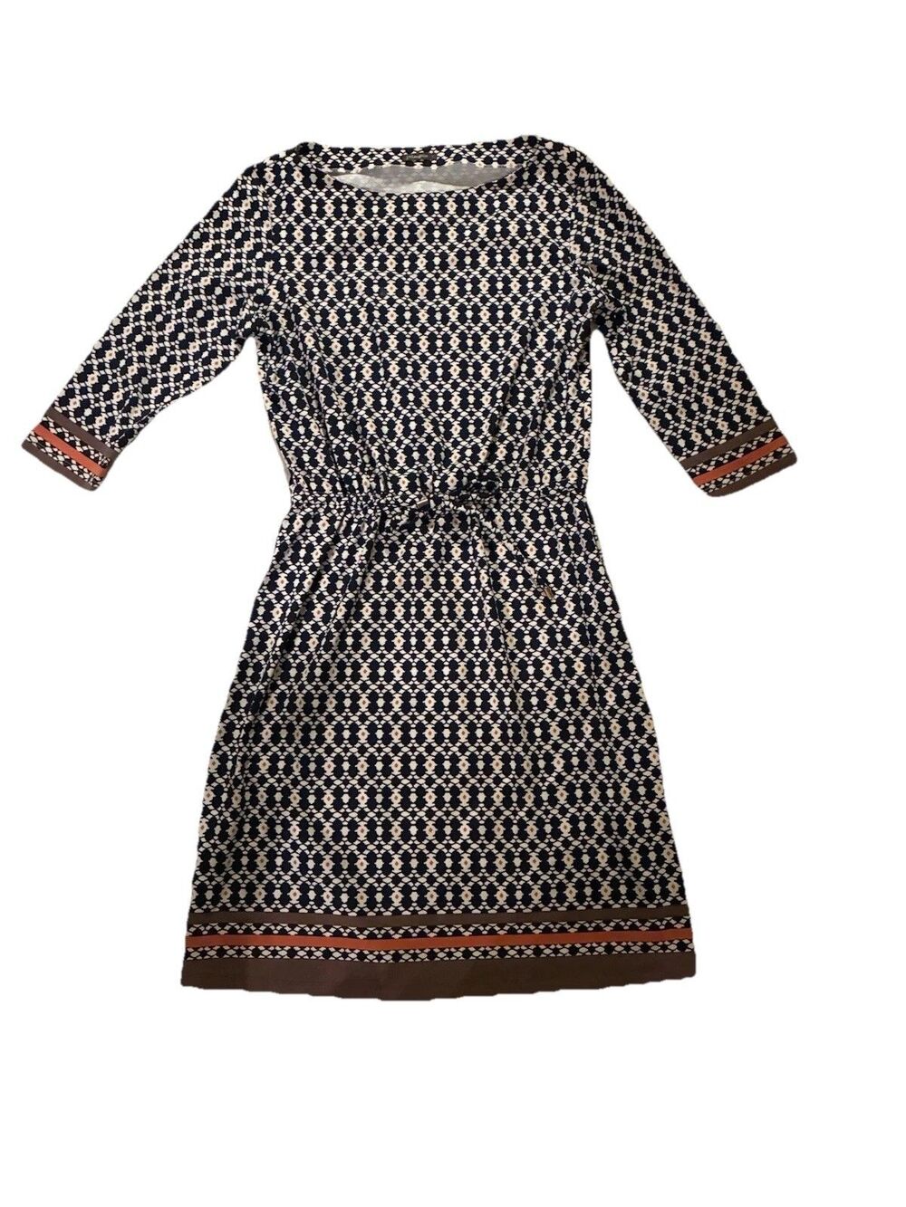 J. McLaughlin Women’s Blue Orange Geometric Catalina Cloth Wrinkle-Free Dress L